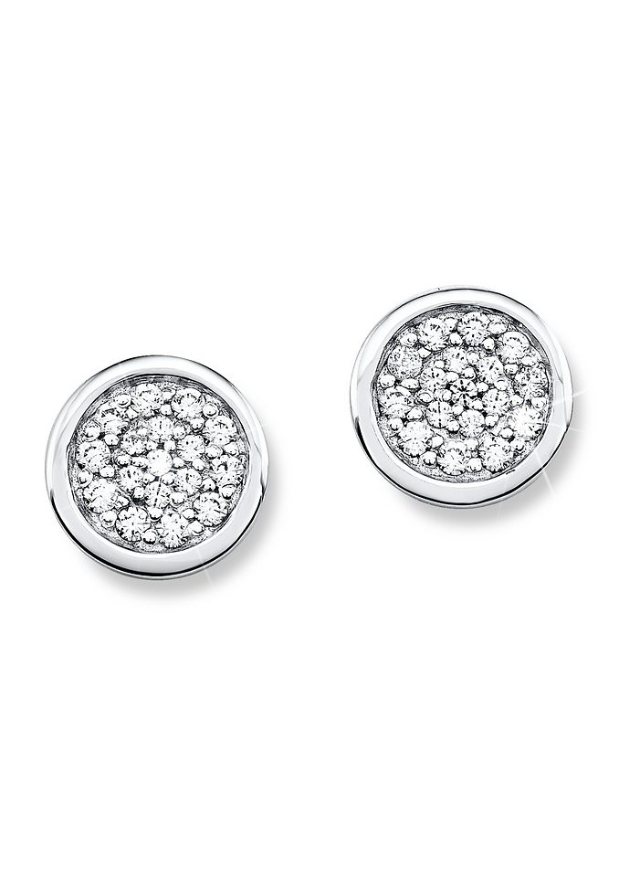 Paar Ohrstecker S.OLIVER "9079155", silber (silber, 925, kristallweiß), Ohrringe, Damen, 8mm, Silber 925 (Sterlingsilber), mit Zirkonia (synth.)