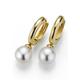 Paar Creolen ADRIANA "R119" Ohrringe Gr. Silber 925 (Sterlingsilber)-Perlen, weiß (gelbgoldfarben, weiß) Damen Creolen Made in Germany - mit Süßwasserzuchtperle