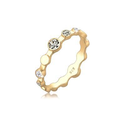 Fingerring ELLI "Geo Color Kristalle 925 Silber Grigio" Gr. 56, gold, Fingerringe, Damen, 56mm,mit Steinen, Silber 925 (Sterlingsilber), 2mm Image