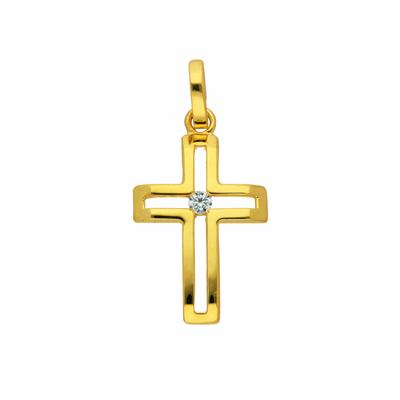 Kette ohne Anhänger ADELIA´S "333 Gold Kreuz Anhänger mit Zirkonia", gold, Halsketten, Damen, Gelbgold 333, Schmuckset - Set mit Halskette Image