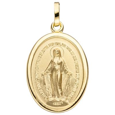 Ketten-Anhänger JOBO "Anhänger Milagrosa oval", gold (gelbgold 333), Schmuckanhänger, Damen, Gelbgold 333, 333 Gold Image