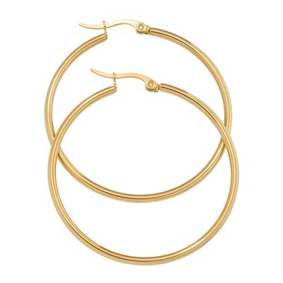 Paar Creolen JOBO "Ohrringe rund", gold (goldfarben), Ohrringe, Damen, Edelstahl, Edelstahl goldfarben Image