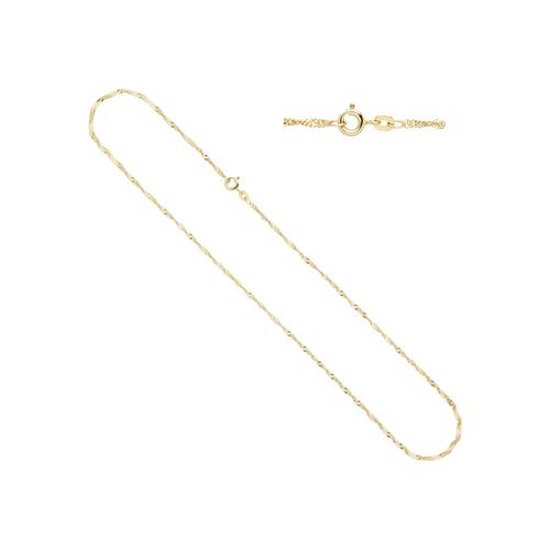 Goldkette JOBO, gold (gelbgold 333), Halsketten, Damen, Gelbgold 333, L: 42cm, Singapurkette 333 Gold 42 cm 1,8 mm