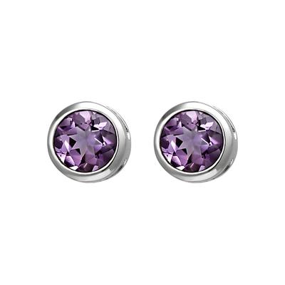 Paar Ohrstecker JOBO, silber (silber 925, lila), Ohrringe, Damen, Silber 925 (Sterlingsilber), 925 Silber mit Amethyst