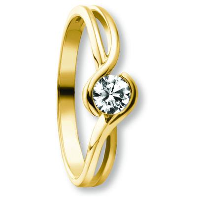 Goldring ONE ELEMENT "Zirkonia Ring aus 333 Gelbgold" Gr. 60, gold, Fingerringe, Damen, 60,mit Zirkonia, Gelbgold 333, D