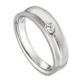 Fingerring JOBO "Ring mit Diamant 0,13 ct." Fingerringe Gr. 60, SI = kleine Einschlüsse, Platin 950-Diamanten, grau (platin 950) Damen Diamantringe