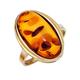 Goldring JOBO "Bernstein-Ring" Fingerringe Gr. 60, Gelbgold 375, gelb (gelbgold 375) Damen Fingerringe