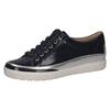 Plateausneaker CAPRICE, Damen, Gr. 38, blau (dunkelblau kombiniert), Leder, sportlich, Schuhe, Freizeitschuh, Halbschuh, Schnürschuh mit gepolstertem Schaftrand