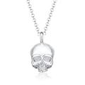 Lange Kette KUZZOI "Totenkopf Schädel Gothic 925 Sterling Silber" Halsketten Gr. 60, Silber 925 (Sterlingsilber), Länge: 60 cm, silberfarben (silber) Herren Ketten mit Anhänger