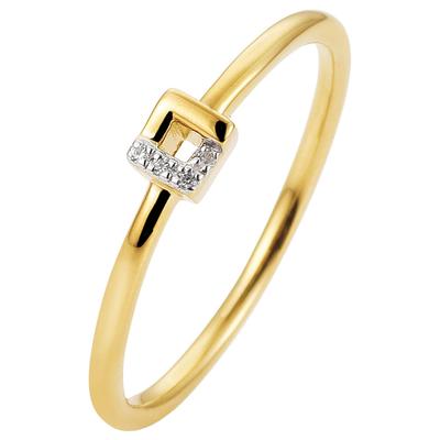 Diamantring JOBO Gr. 56, gelb (gelbgold 585), Fingerringe, Damen, 56, SI = kleine Einschlüsse, Gelbgold 585-Diamanten, G