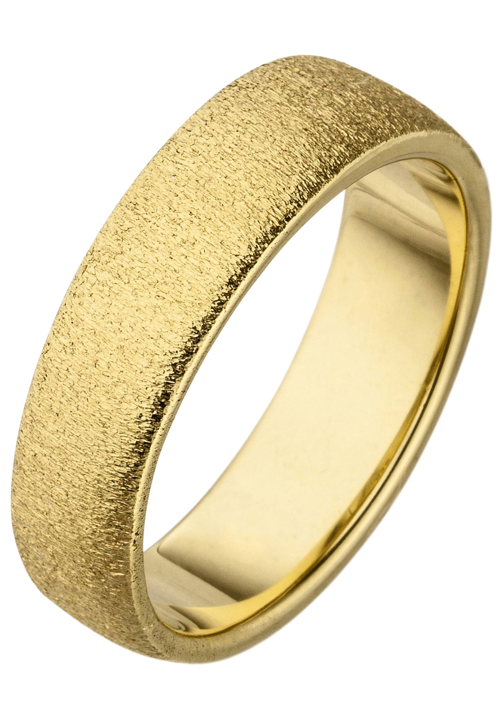 Fingerring JOBO Gr. 58, gold (goldfarben), Fingerringe, Damen, 58, Silber 925 (Sterlingsilber), Fingerring, 925 Silber vergoldet mit Struktur Image