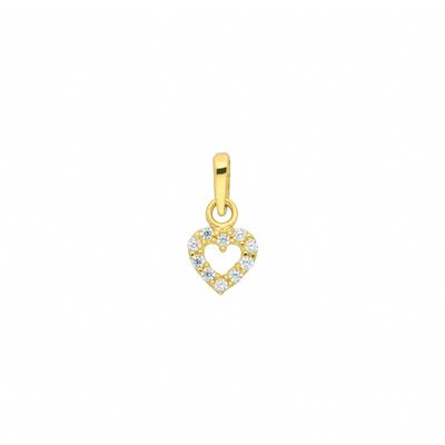 Ketten-Anhänger ADELIA´S "Damen Goldschmuck 333 Gold Anhänger Herz mit Zirkonia", gold, Schmuckanhänger, Damen, Gelbgold 333, mit Zirkonia Goldschmuck für Damen