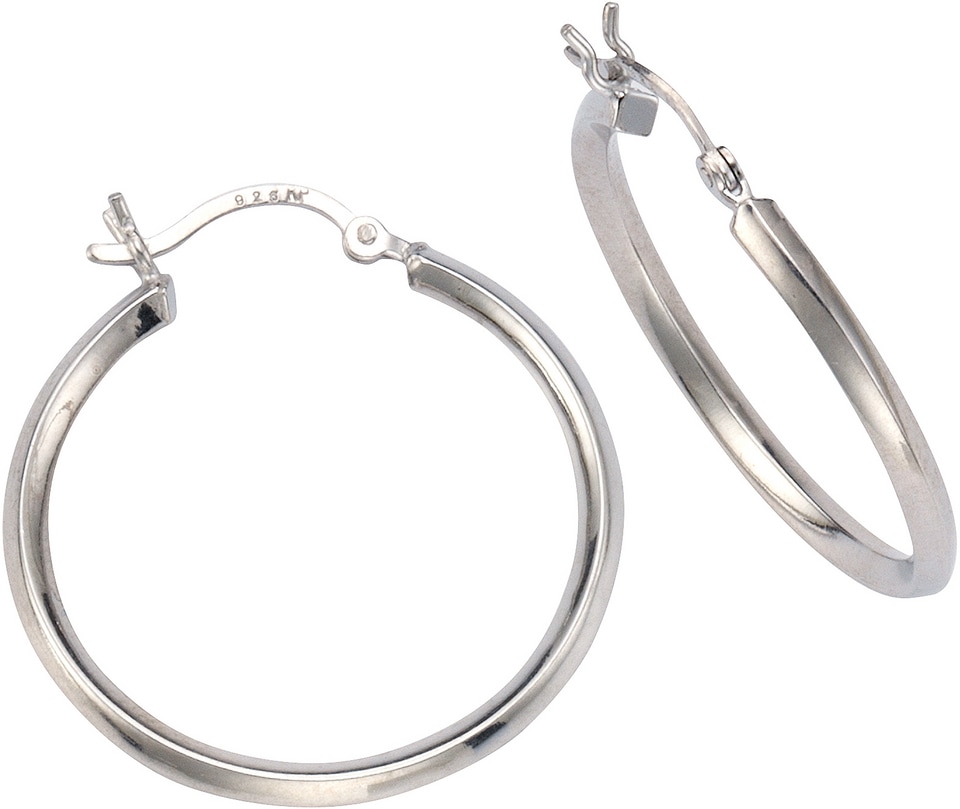 Paar Creolen FIRETTI "Schmuck Geschenk Silber 925 Basic glänzend verschiedene Größen Silber" Gr. 30, silber (silberfarben), Ohrringe, Damen, 30, Silber 925 (Sterlingsilber)