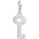 Charm-Einhänger THOMAS SABO "Schlüssel weiße Steine, 0010-051-14" Charms bunt (silberfarben, weiß, weiß) Damen Charms Anhänger