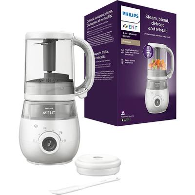 Babynahrungszubereiter PHILIPS AVENT "SCF883/01", grau (weiß, grau), Küchenmaschinen, 4-in-1 Funktion, Dampfgaren, Mixen