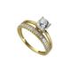 Goldring FIRETTI "Schmuck Geschenk Gold 333 Damenring Verlobungsring Solitär" Fingerringe Gr. 17, Gelbgold 333, 1,5 mm, gelb (gelbgoldfarben, weiß) Damen Fingerringe