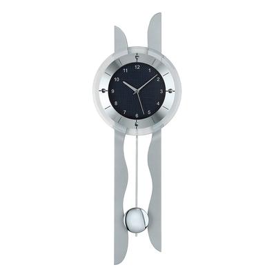 Funk-Pendelwanduhr AMS "F5243" Wanduhren Gr. B/H/L: 7 cm x 70 cm x 24 cm, silberfarben