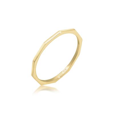 Fingerring ELLI PREMIUM "Bandring 375 Gelbgold" Gr. 54, gold, Fingerringe, Damen, 54mm, ohne Stein, Gelbgold 375, 1mm Image