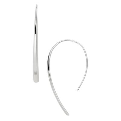 Paar Ohrhaken FOSSIL "Bevel Hoop, Fashion, JF01702040", silber (silberfarben), Ohrringe, Damen, Edelstahl Image