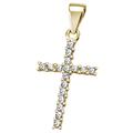 Ketten-Anhänger FIRETTI "Schmuck Geschenk Silber 925 Halsschmuck Anhänger Kreuz" Schmuckanhänger Gr. Silber 925 (Sterlingsilber), 0,80 g, goldfarben (gelbgoldfarben, kristallweiß, kristallweiß) Damen Anhänger