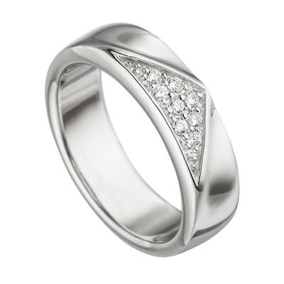 Silberring JOBO "Ring mit Zirkonia" Gr. 66, silber (silber 925), Fingerringe, Damen, 66, Silber 925 (Sterlingsilber), 925 Silber rhodiniert Image