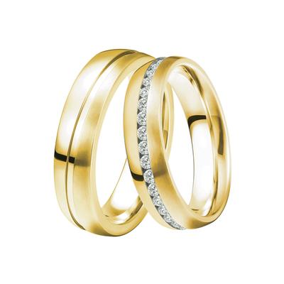 Trauring DOOSTI "Schmuck Geschenk Silber 925 Trauring Ehering Partnerring LIEBE" Gr. 62, gold (gelbgoldfarben), Fingerringe, 62, ohne Zirkonia, Silber 925 (Sterlingsilber), 6mm, wahlweise mit oder ohne Zirkonia Image