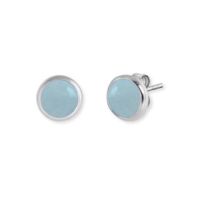 Paar Ohrstecker ENGELSRUFER "POWERFUL STONE BLAUER ACHAT, ERE-BA-ST", bunt (silberfarben, blau, blau), Ohrringe, Damen, Silber 925 (Sterlingsilber), mit Achat Image