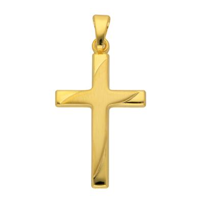 Ketten-Anhänger ADELIA´S "585 Gold Kreuz Anhänger", gold, Schmuckanhänger, Damen, Gelbgold 585, Goldschmuck für Damen & 