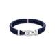 Armband TOMMY HILFIGER "Schmuck Edelstahl Armschmuck Lederarmband" Armbänder Gr. Leder-Edelstahl, blau (blau, edelstahlfarben) Herren Hochzeitsmode