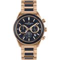 Chronograph JACQUES LEMANS "Eco Power Solar Apple, 1-2115H" Armbanduhren rosegold (roségoldfarben, dunkelblau) Herren Solaruhren