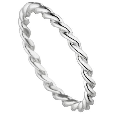 Fingerring JOBO "Geflochtener Ring" Gr. 58, silber (silber 925), Fingerringe, Damen, 58, Silber 925 (Sterlingsilber), 92