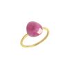 Fingerring JAMELLI "Silber 925 vergoldet mit echtem pinken Safir 10x9mm" Gr. 58, gelb (gelb, pink), Fingerringe, Damen, 058 (18,5), 4,05 ct, Silber 925 (Sterlingsilber)
