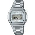 Chronograph CASIO VINTAGE, silber (perlmuttfarben, edelstahlfarben), Armbanduhren, Damen, Quarzuhr, Armbanduhr, Damen, Herren, digital, retro, Stoppfunktion