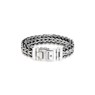 Armband KUZZOI "Herren Panzerarmband Gliederkette 925er Silber" Gr. 23, silber, Armbänder, Herren, 23cm, ohne Stein, Silber 925 (Sterlingsilber) Image