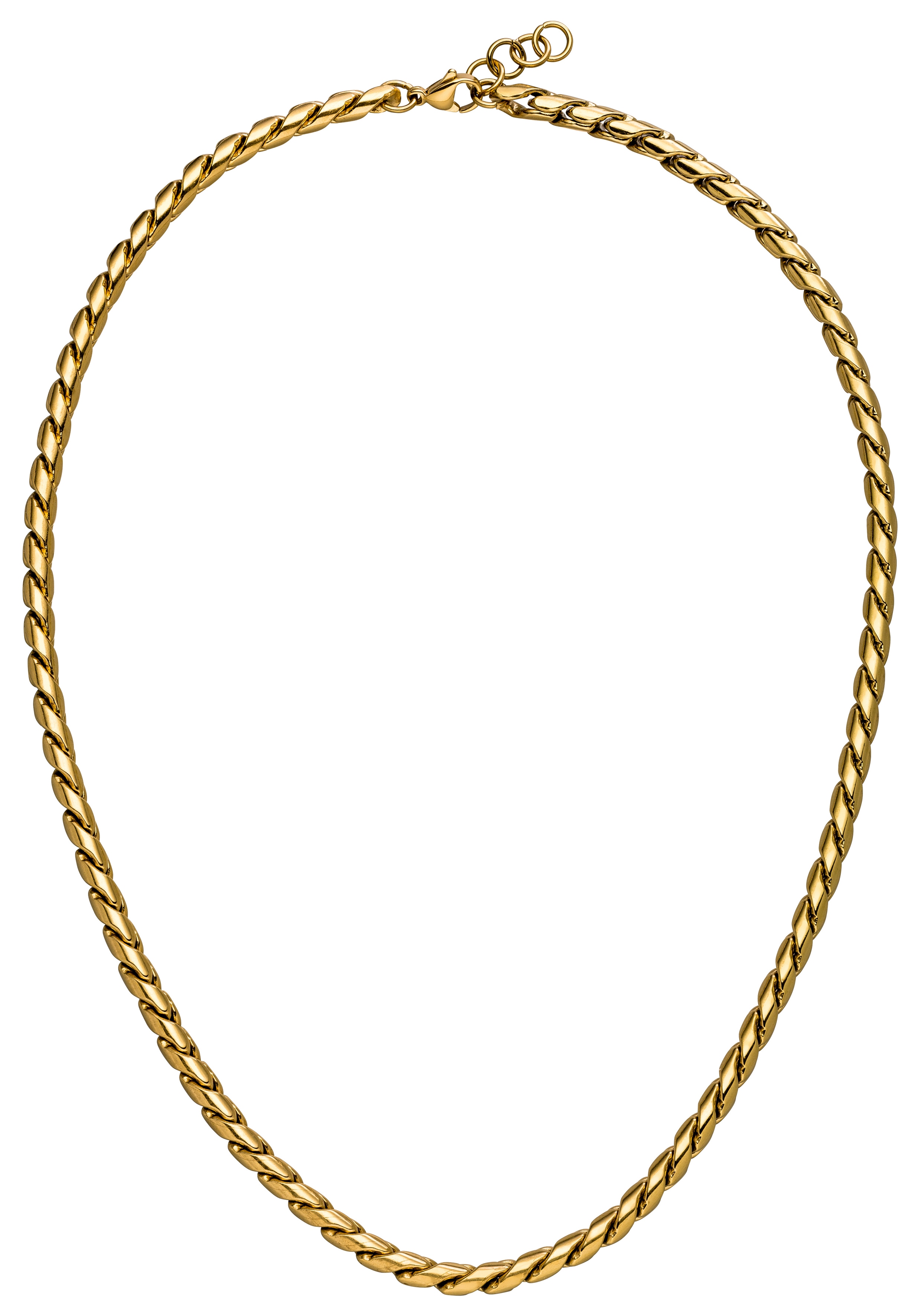 Kette ohne Anhänger JOBO "gedreht", gold (goldfarben), Halsketten, Edelstahl, L: 47, Edelstahl goldfarben 47 cm Image