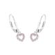 Paar Ohrhänger PRINZESSIN LILLIFEE "2036433" Ohrringe Gr. Silber 925 (Sterlingsilber), bunt (silberfarben, rosa, rosa) Mädchen Mädchenschmuck