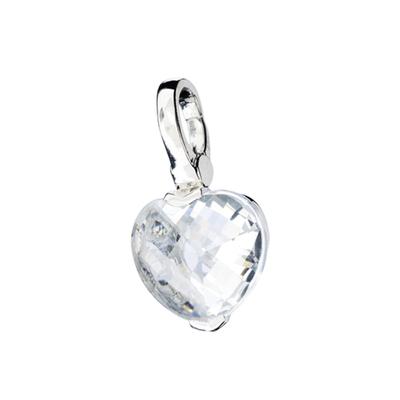 Charm Herz "mit Zirkonia-Herz, Silber 925", weiß, GIORGIO MARTELLO MILANO, Charms, Damen, Silber 925 (Sterlingsilber)