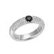 Fingerring FIRETTI "Schmuck Geschenk Silber 925 Silberring Pavé Kreis rund" Fingerringe Gr. 52, Silber 925 (Sterlingsilber), 4,8 mm, schwarz (silberfarben, kristallweiß, schwarz, schwarz) Damen Fingerringe