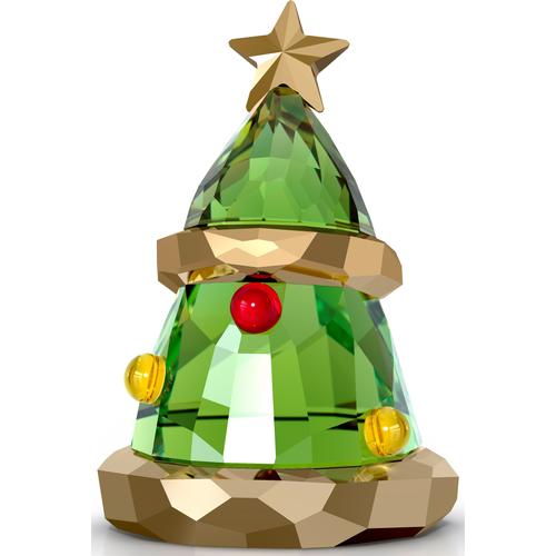 "Dekofigur SWAROVSKI ""Kristallfigur Holiday Cheers Weihnachtsbaum, 5627104"" Dekofiguren Gr. B/H/T: 2,9 cm x 4,3 cm x 3 cm, bunt (grün, bernsteinfarben, gelb, rot) Deko-Objekte Swarovski Kristall"