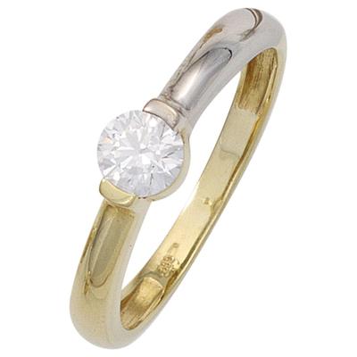 Goldring JOBO Gr. 60, gold (gelbgold 333), Fingerringe, Damen, 60, Gelbgold 333-Weißgold 333, Gelbgold 333, Weißgold 333, 333 Gold bicolor mit Zirkonia Image