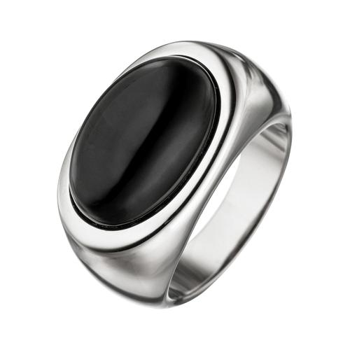 Silberring JOBO Fingerringe Gr. 64, Silber 925 (Sterlingsilber), silberfarben (silber 925) Damen 925 Silber mit Onyx