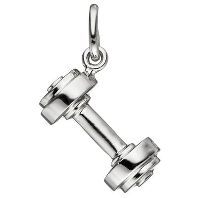 Ketten-Anhänger JOBO "Anhänger Hantel", silber (silber 925), Schmuckanhänger, Damen, Silber 925 (Sterlingsilber), 925 Silber Image