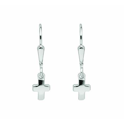 Paar Ohrhänger ADELIA´S "1 Paar 925 Silber Ohrringe / Ohrhänger Kreuz", silber, Ohrringe, Damen & Herren, Silber 925 (Sterlingsilber), Silberschmuck für Damen & Herren Image
