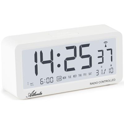 Funkwecker ATLANTA "1879-0", weiß, Wecker, Beleuchtung, digitale Anzeige, Schlafzimmer