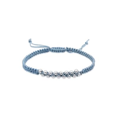 Armband ELLI "Kugeln Bead Nylon Knoten Verstellbar 925 Silber" Gr. 16, blau, Armbänder, Damen, 16cm, ohne Stein, Silber 925 (Sterlingsilber) Image