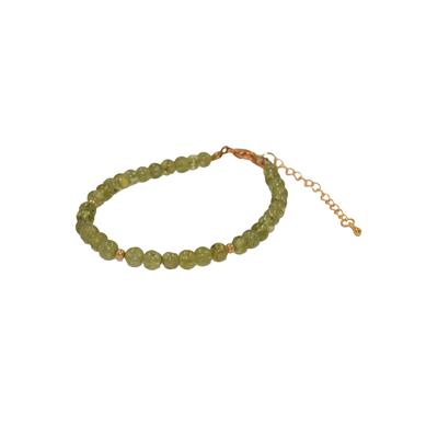 Armband FIRETTI "Schmuck Geschenk Armschmuck Armkette Edelstein Farbstein", gold (gelbgoldfarben, grün, grün), Armbänder, Damen, Messing, Made in Germany - mit Peridot Image