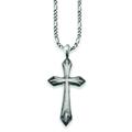 Kette mit Anhänger CAÏ "925/- Sterling Silber rhodiniert Kreuz" Halsketten Gr. 55cm, Silber 925 (Sterlingsilber), Länge: 55 cm Breite: 21.0 mm, silberfarben (silbergrau) Herren Ketten mit Anhänger