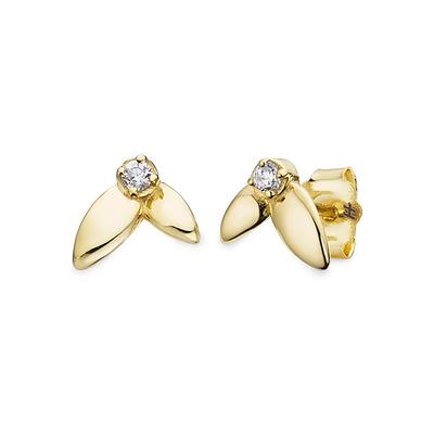 Paar Ohrstecker HECHTER PARIS "Schmuck Geschenk Silber 925 Ohrschmuck Ohrringe Blüte", gold (gelbgoldfarben, kristallweiß, kristallweiß), Ohrringe, Damen, Silber 925 (Sterlingsilber), mit Topas Image