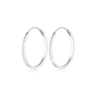 Paar Creolen ELLI "Creolen mit funkelnden Emaille Lack 925 Sterling Silber", silber, Ohrringe, Damen, OneSize, ohne Stein, Silber 925 (Sterlingsilber) Image