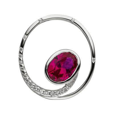 Ketten-Anhänger JOBO "Anhänger mit Zirkonia rot und weiß", silber (silber 925, rot), Schmuckanhänger, Damen, Silber 925 (Sterlingsilber), 925 Silber Image